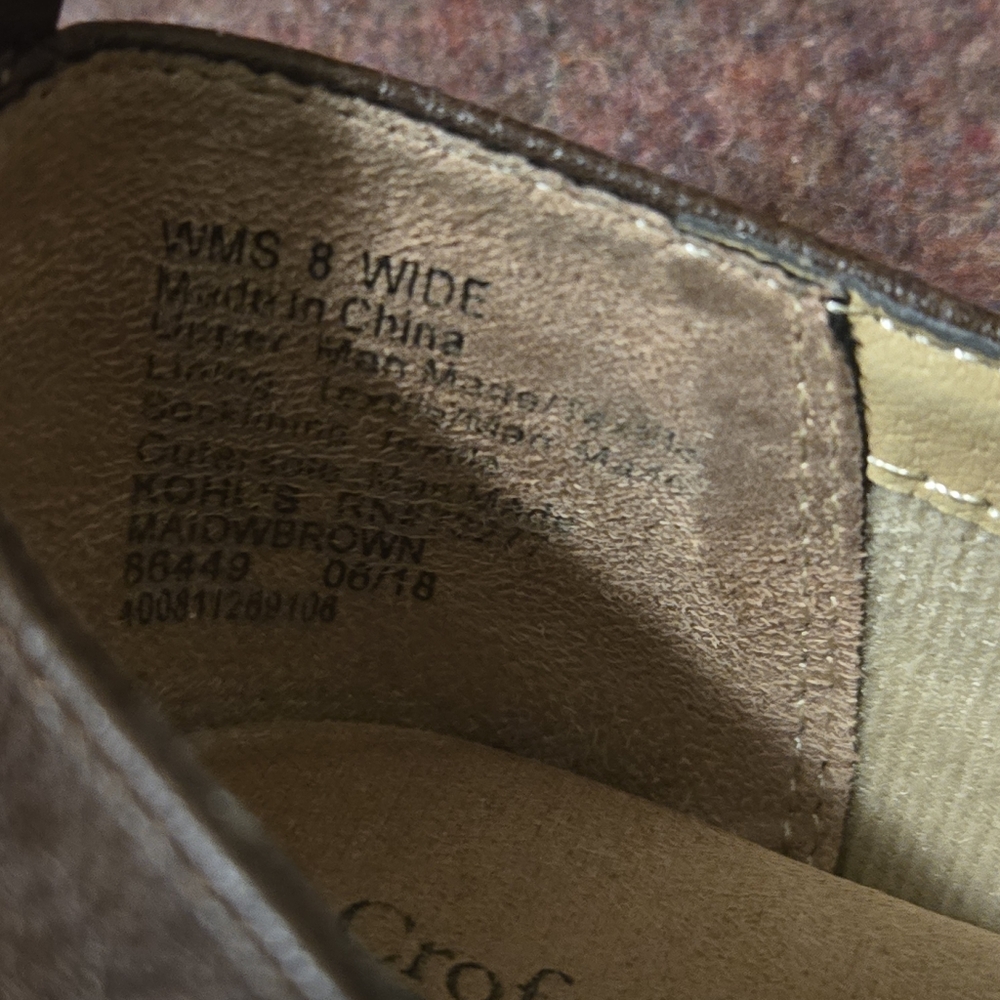 Croft & Barrow Ortholite MaidW Brown Clog Size 8W Brown Like New - Picture 10 of 10